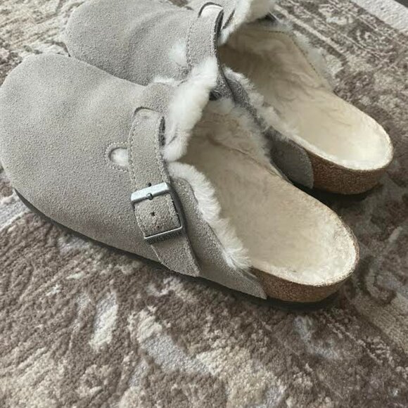 Birkenstock Shoes - BIRKENSTOCK Boston Soft Footbed Grey Suede Size EU 38, US 7.5